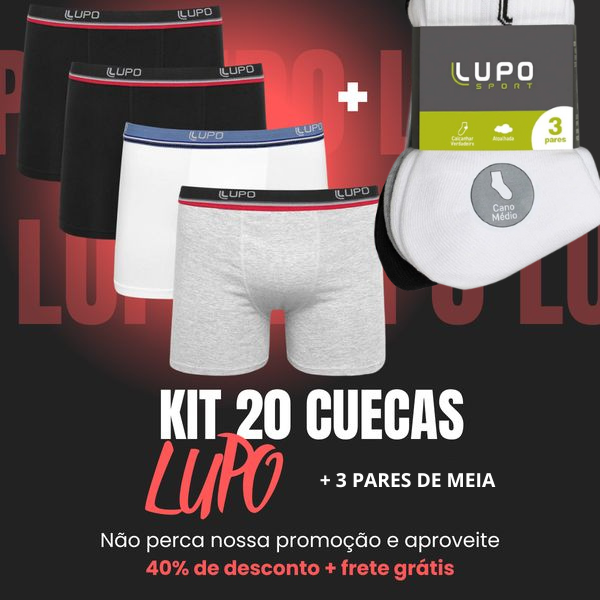 Kit 20 Cuecas LUPO Original - PROMOÇÃO ACABA HOJE