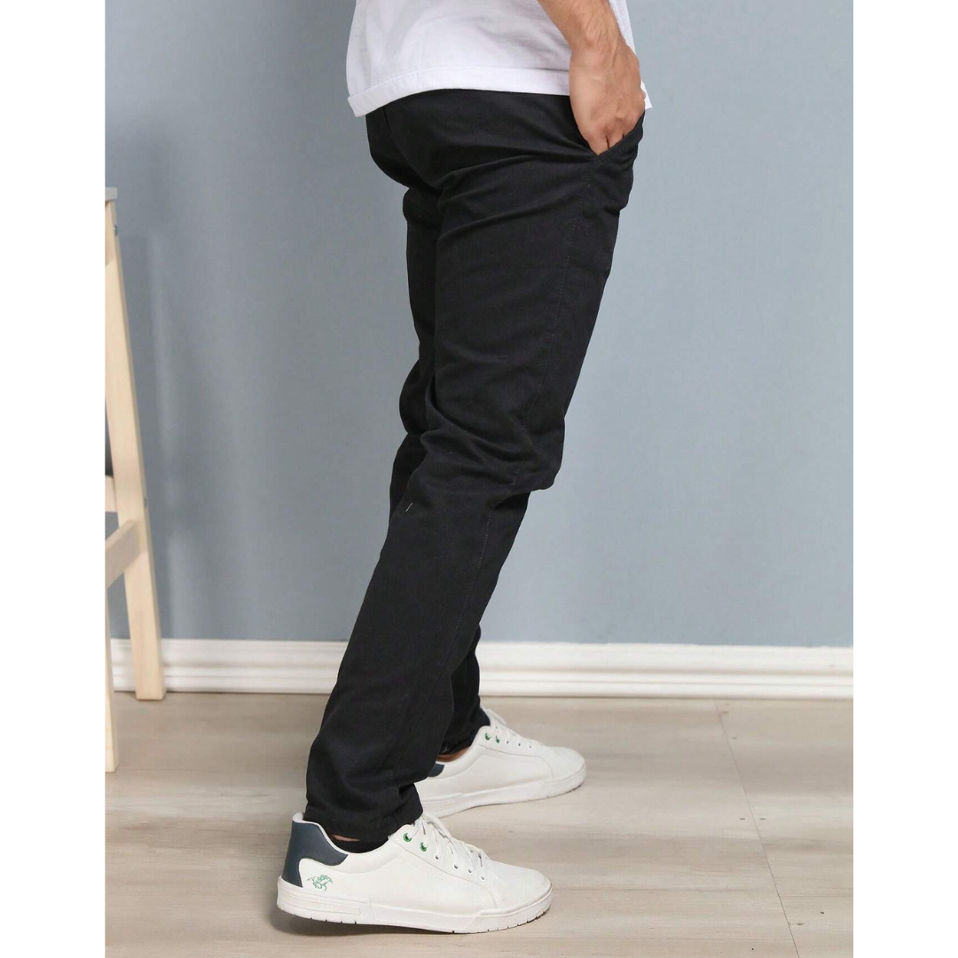 [Kit 4 Unidades] Calça Reta Masculina em Sarja  + Carteira de Brinde