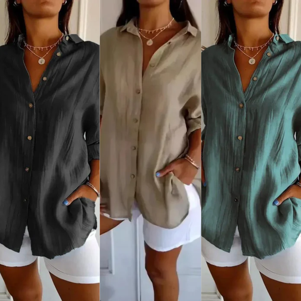 Kit 3 Camisas Ibiza em Linho – Design Semi Plissado