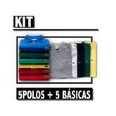 5 POLO + 5 BASICAS LCT (10 CAMISETAS) (100% Piquet POLO e 100% algodão BÁSICA - cores variadas)