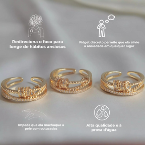 Para Minha Filha - Anel Anti Ansiedade Banhado a Ouro 18k