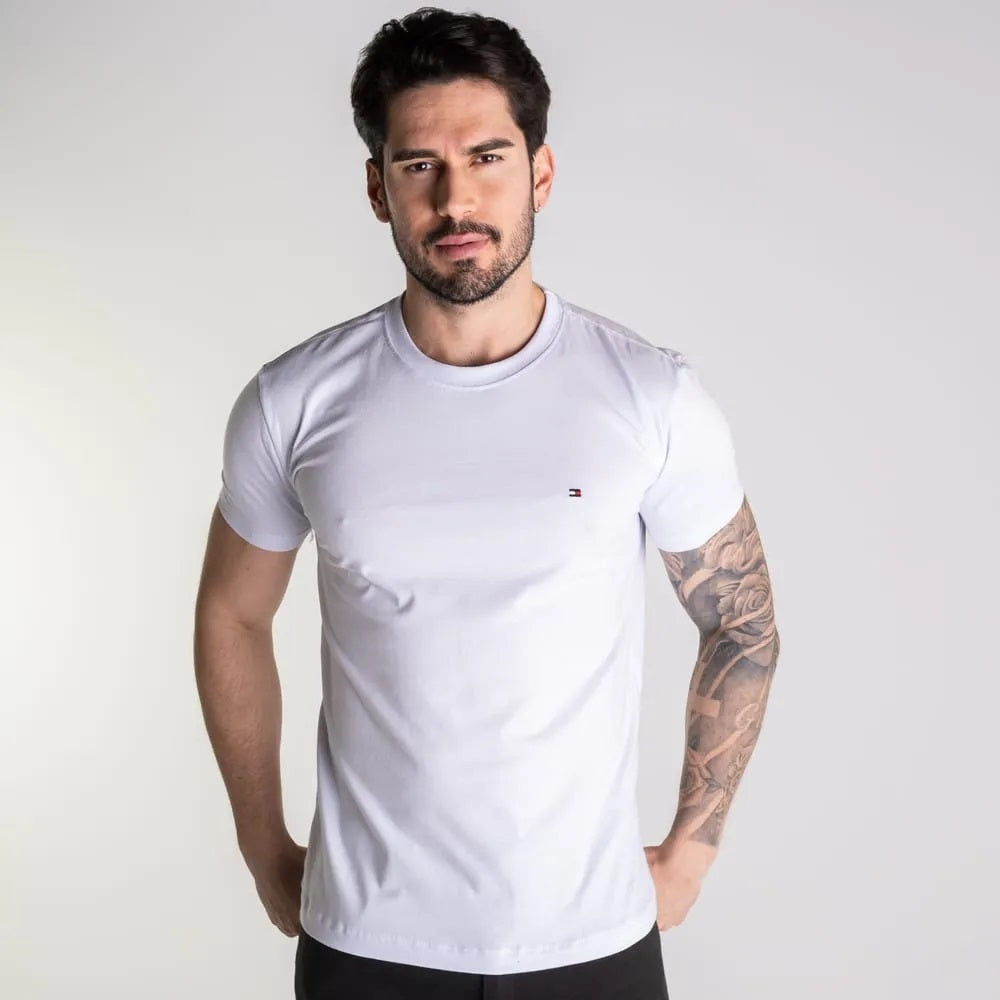 Kit 5 Camisetas Tommy + 3 Cuecas Boxer de Brinde